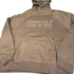 Fear of God Essentials Men’s Hoodie Color Wood Size Large NWT